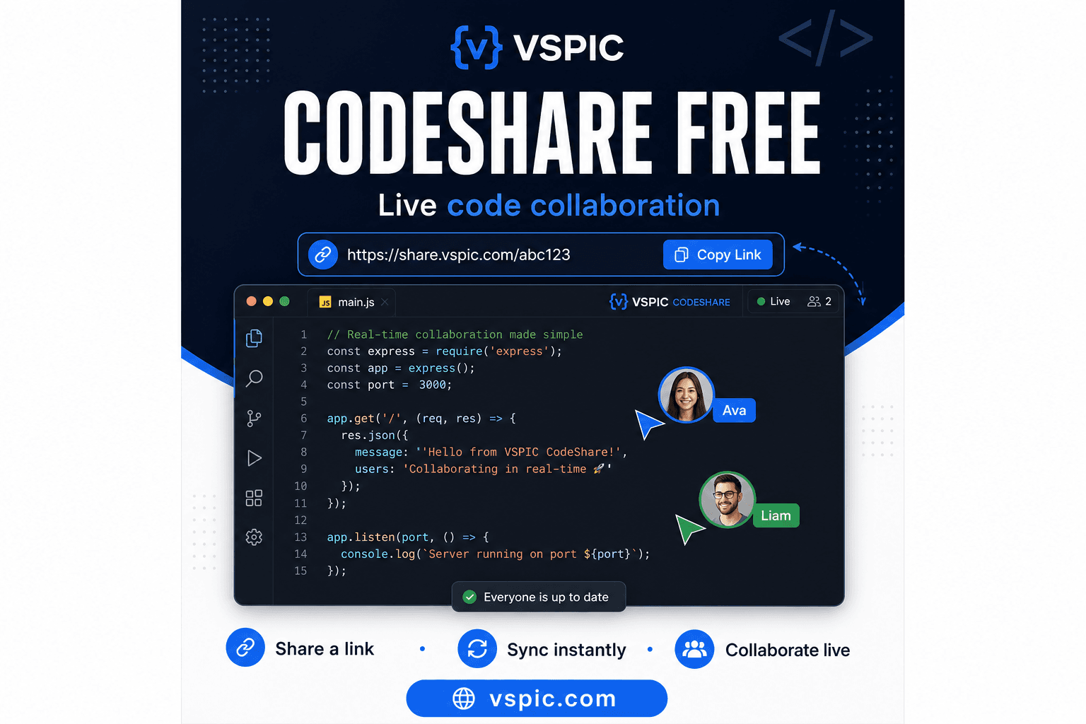 How to share code online with live collaboration — illustrated how-to guide on Rankify